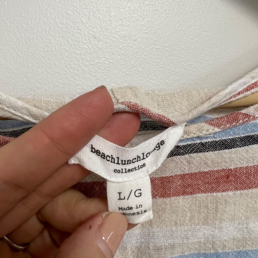 Beach Lunch Lounge striped linen tunic - Picture 3 of 5